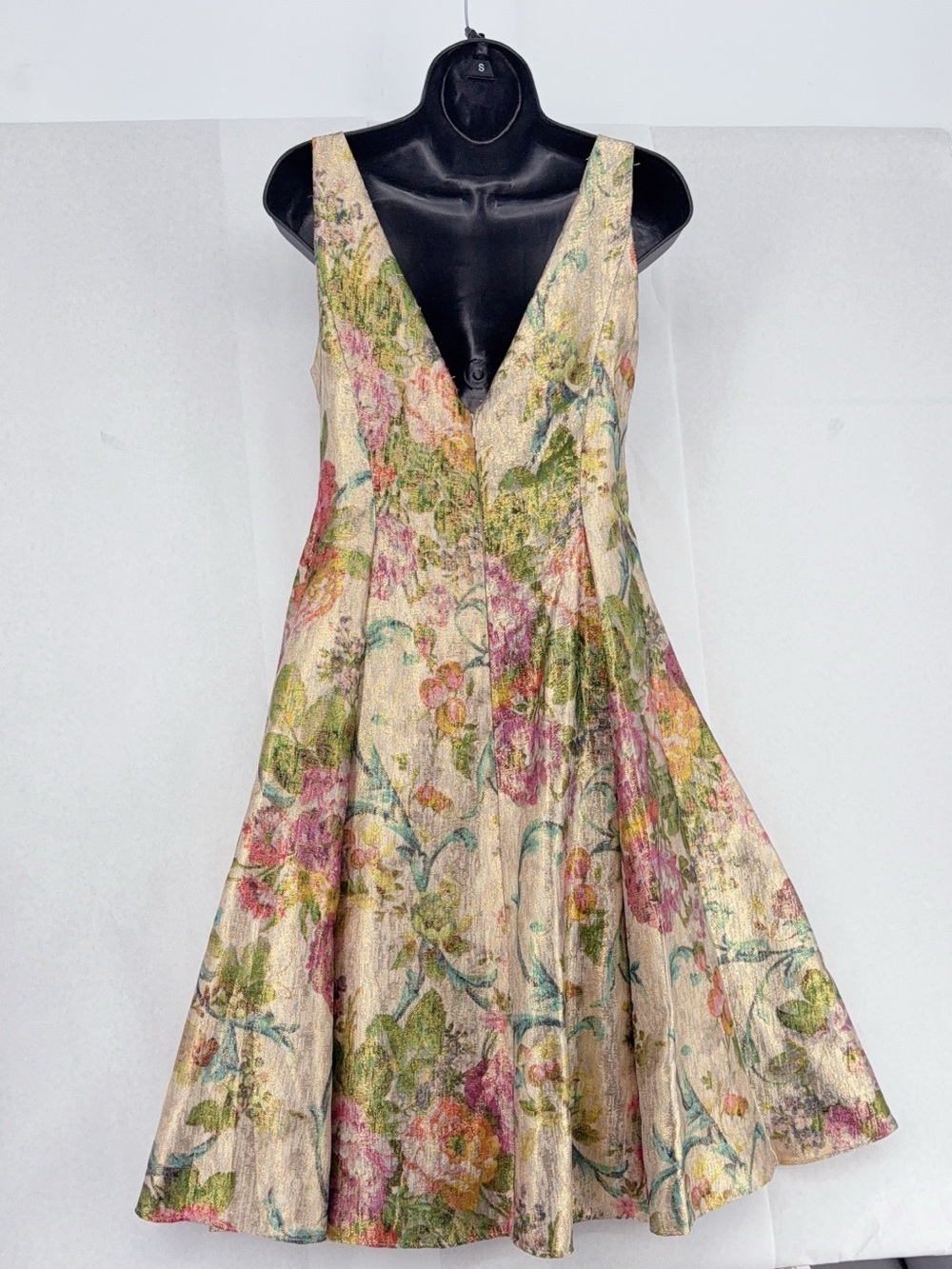 Adrianna Papell yellow floral mini dress, like new, size 12 - Picture 3 of 6